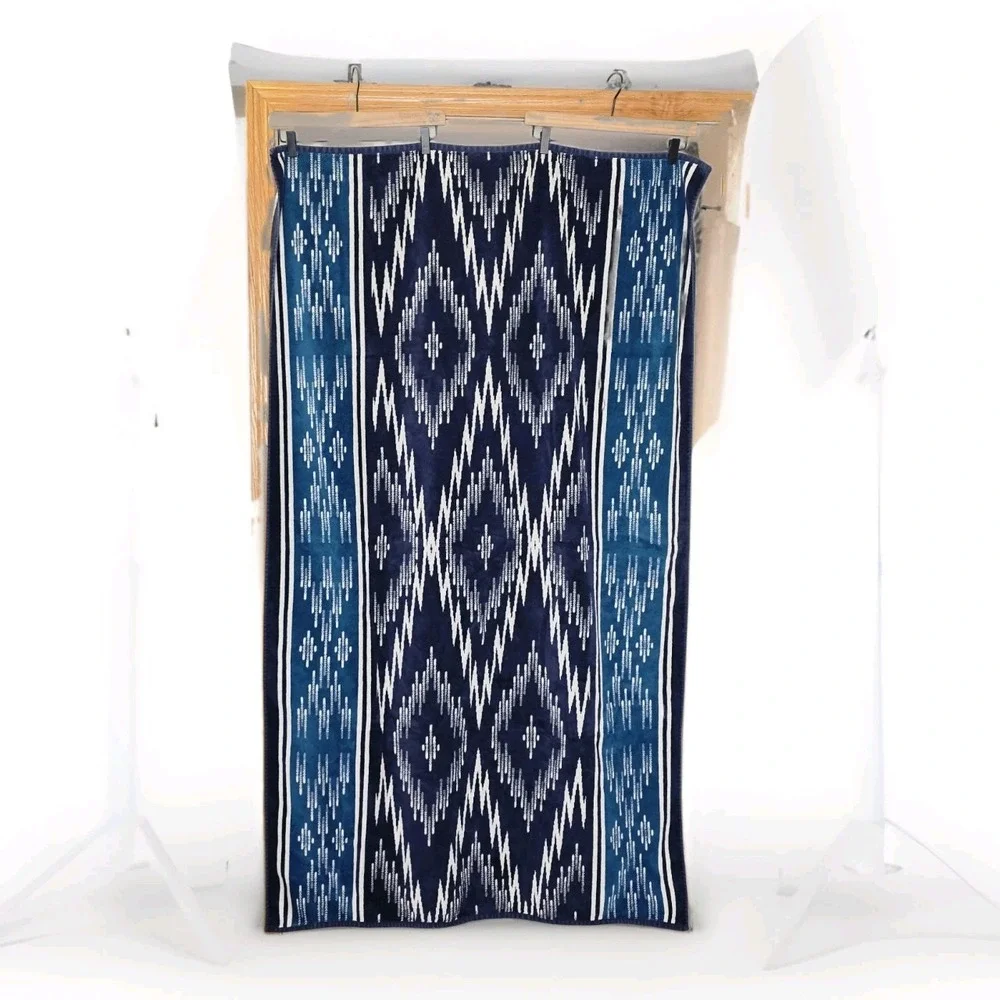 Pendleton Home Collection Bath Beach Towel Southwest Tribal Blue White 40x66
